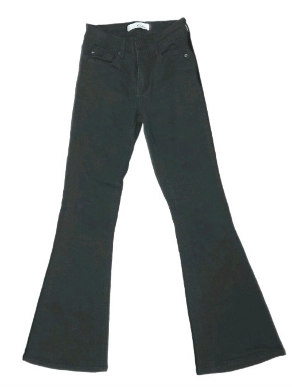 KanCan Ilene Mid Rise Flare Jeans Women's Size 1/24 Black Boho Minimalist Grunge